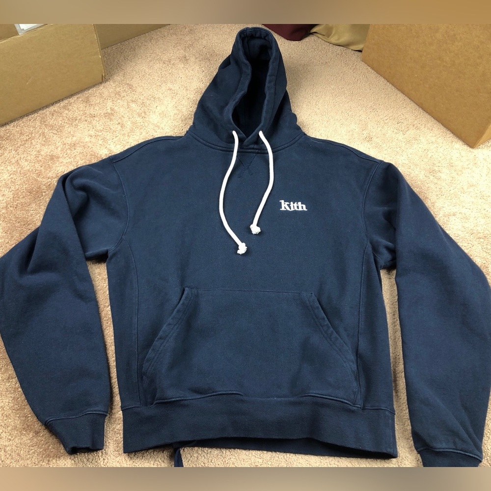 Kith Solid Navy Blue Hoodie Size XS